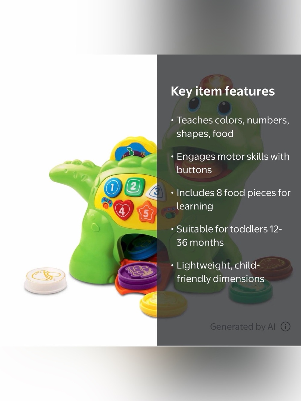 Vtech Chomp & Count Dino Toy - Green - Picture 3 of 11